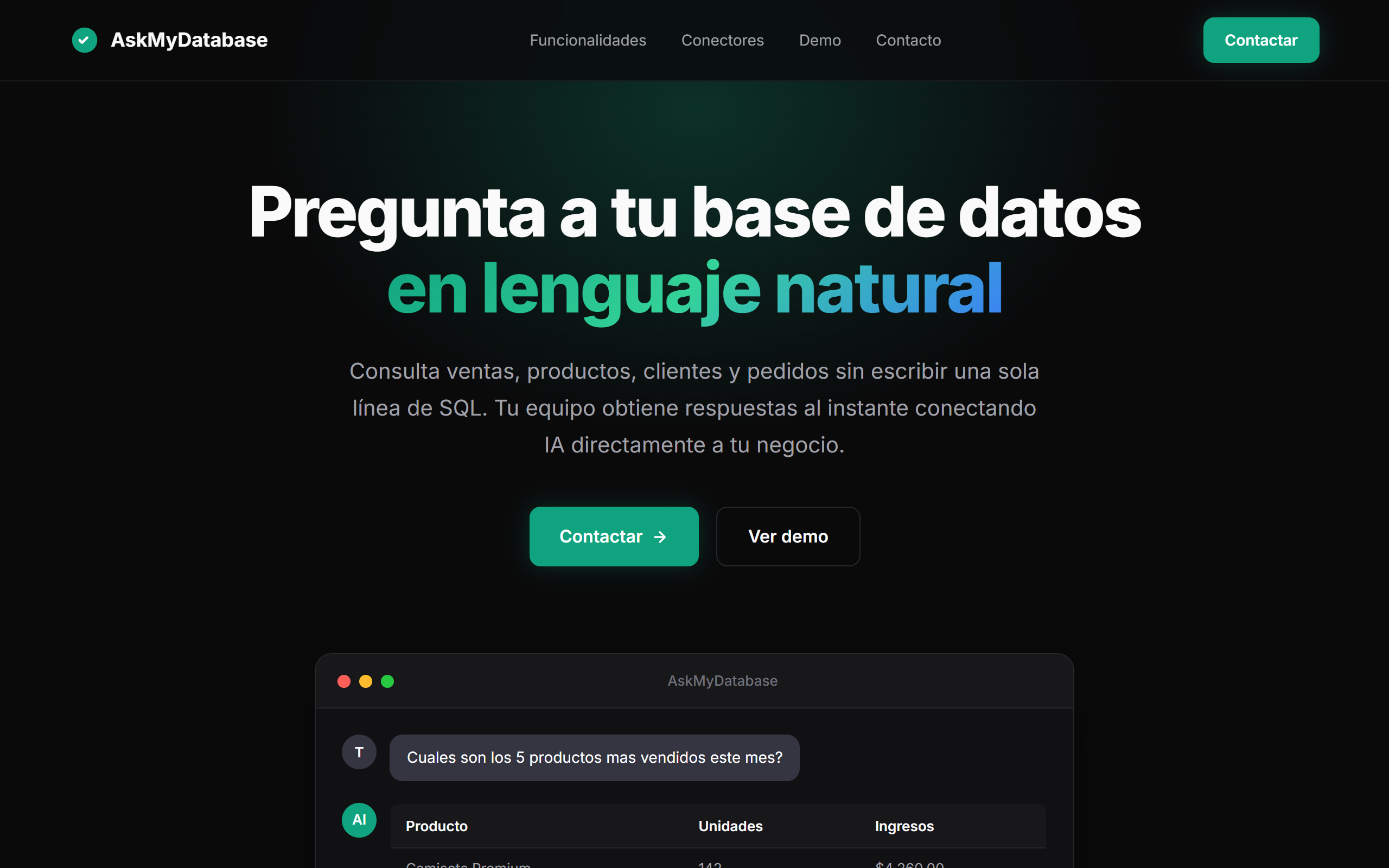 AskMyDatabase preview